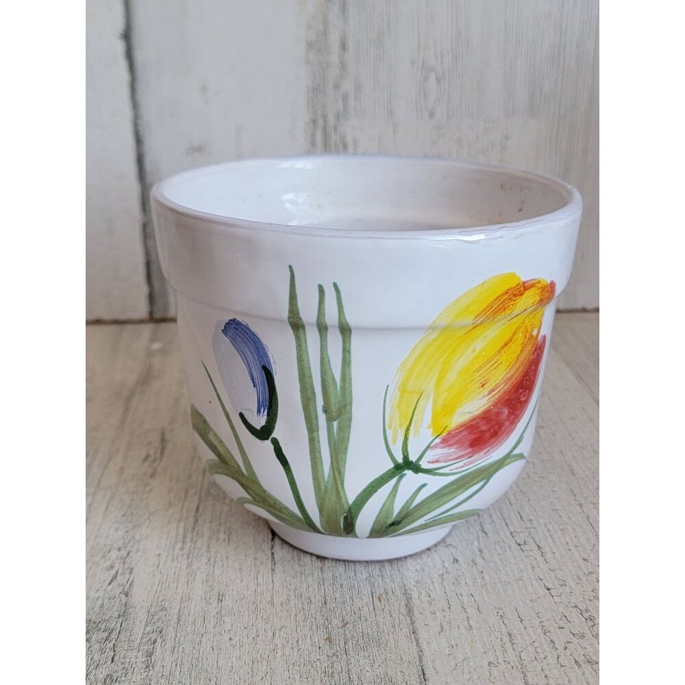 Italy pot tulip flower‎ planter ceramic home decor figure